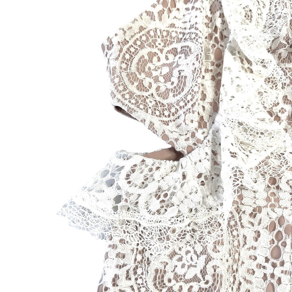 ALEXIS | Bar Lace Ruffle Romper - Picture 4 of 9